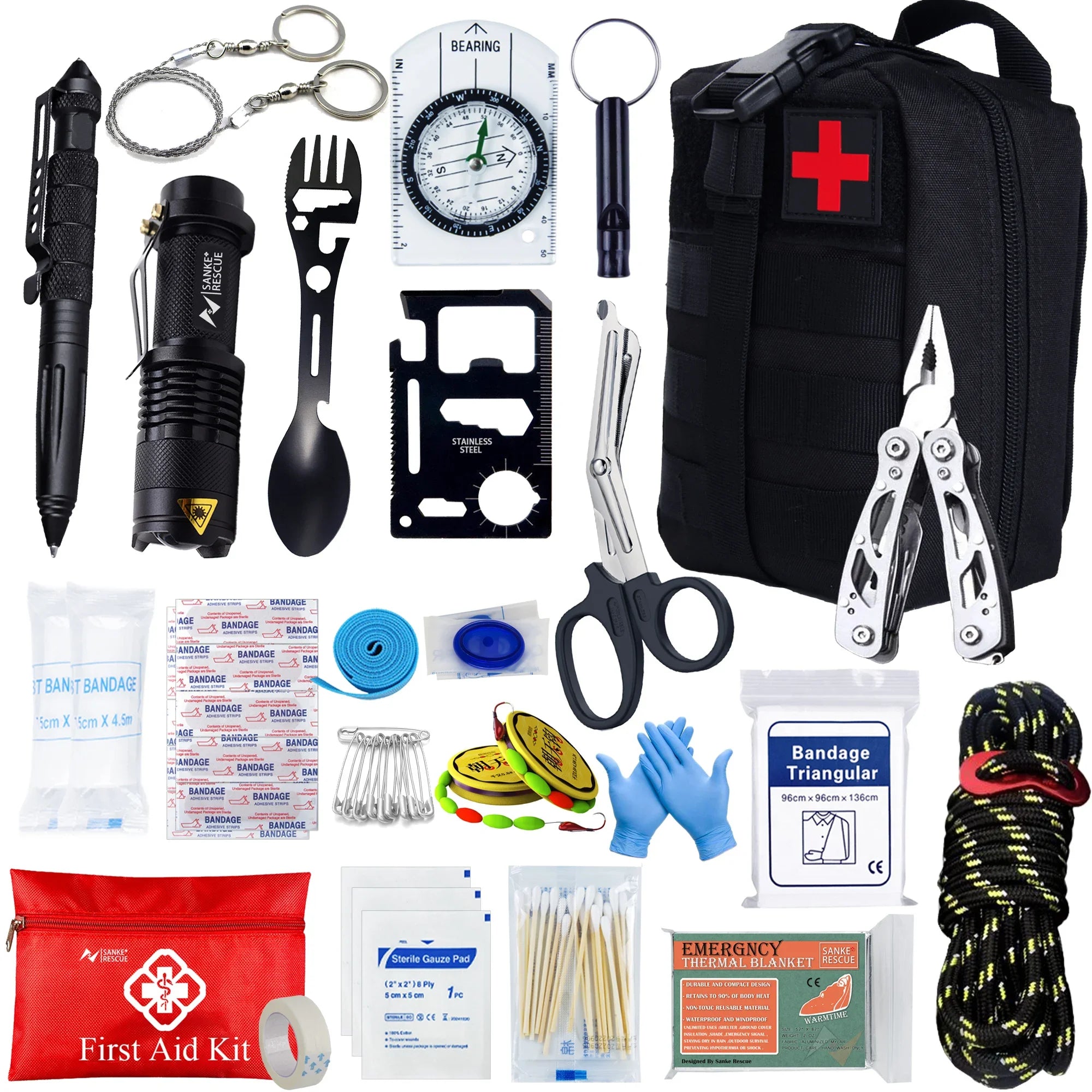 Tactical First Aid Kit – Survival Medical Bag & EDC Pouch for Car and Camping